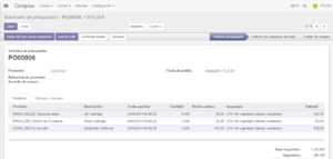 Solicitud de presupuesto Odoo